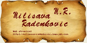 Milisava Radenković vizit kartica
